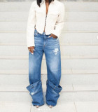 Featured embroidered jeans
