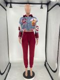 Fashion casual baseball suit hat pocket printing two-piece suit