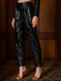Women's sequin waistless trousers