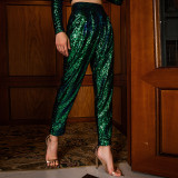Women's sequin waistless trousers