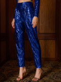 Women's sequin waistless trousers