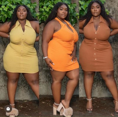 Oversized dress slim fashion casual sleeveless buttock skirt