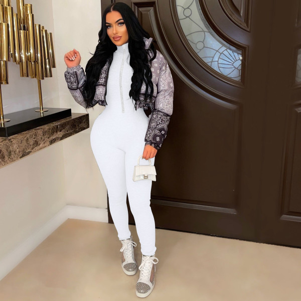 Fashion women's solid color diamond chain one-piece sleeveless trousers