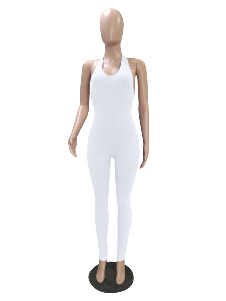 Women's sexy buttocks open back jumpsuit