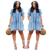 Ruffle dress denim lovely princess skirt