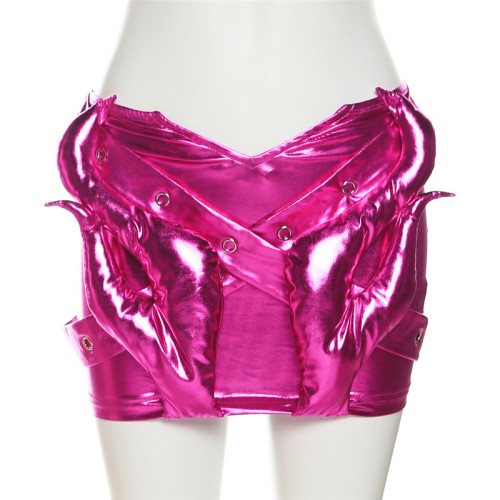 Fashionable bright face sexy street trendy street patter low waist buttock skirt