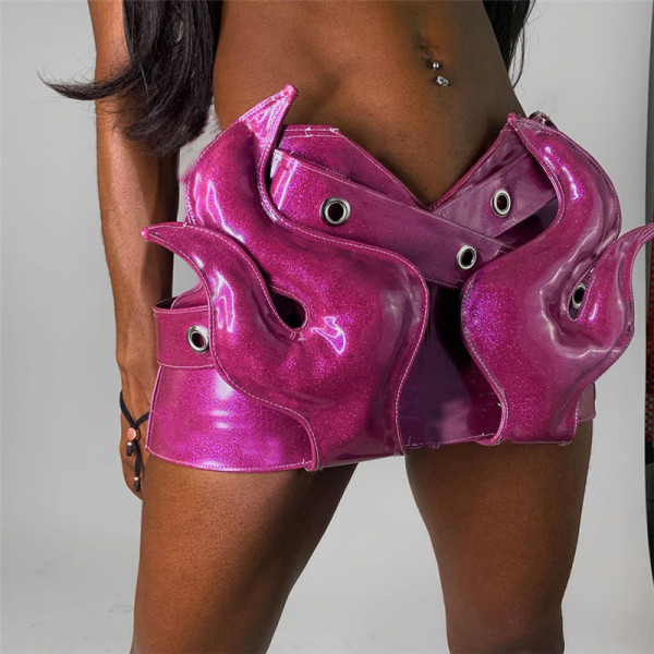 Fashionable bright face sexy street trendy street patter low waist buttock skirt