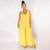 Women's plain casual spring and summer lightweight jumpsuit