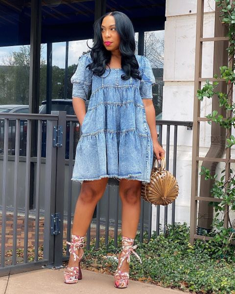 Ruffle dress denim lovely princess skirt