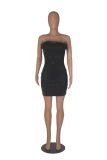 Velvet Shiny Fabric Fur Edge Dress Party Fashion Dress