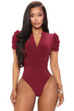 Women's waistband briefs, top, sleeve, folded one-piece pants