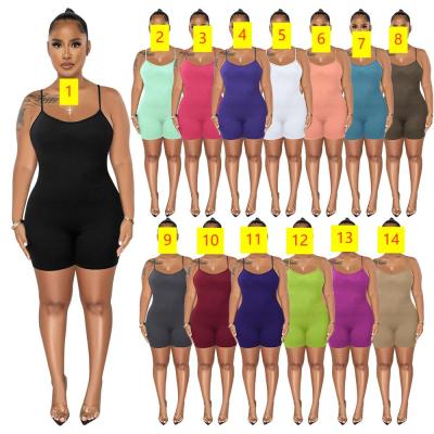 Fashion Solid Color U-Neck Sexy Open Back Slim Slim Slim Slim Jumpsuit