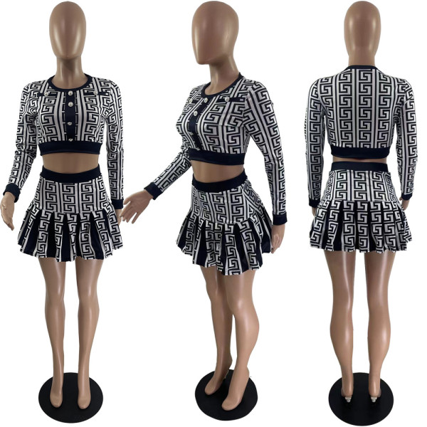 Women's wholesale fashion casual printing two-piece set