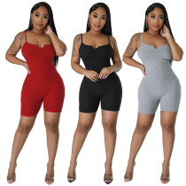 Women's new product pit stripe small V-neck slimming casual jumpsuit for women