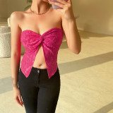 Sexy bra letter-printed open navel top Slim fit Spicy Girl Tank Top