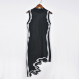 Women's Sexy Slim Fit Contrast Irregular Dress