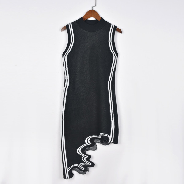 Women's Sexy Slim Fit Contrast Irregular Dress
