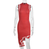 Women's Sexy Slim Fit Contrast Irregular Dress