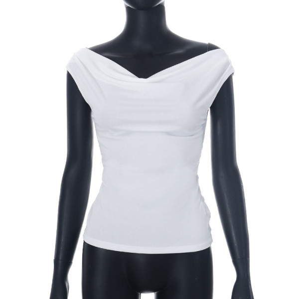 Solid Swing Neck Sleeveless Open Back Lace Up Sexy Tank Top T-shirt