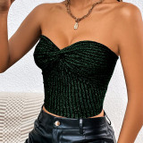 Sexy Bust Wrapping Bra with Open Umbilical Tight Top