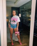 Anime cartoon graphic T-shirt Girl trend short sleeve