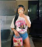 Anime cartoon graphic T-shirt Girl trend short sleeve