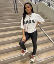Fashion Letter Print T-shirt Fashion Print Short Sleeve Fashion Letter Print T-shirt Fashion Print Short Sleeve