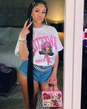 Anime cartoon graphic T-shirt Girl trend short sleeve