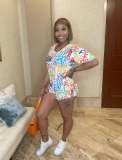 Fashion Graffiti Print Casual 2PK Set