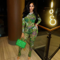 Fashion screen printed tights, pants, casual suit