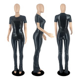 Gilded Slim Fit Solid Short Sleeve Pants Set