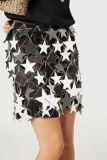 Hollow out glittering beaded pentagonal star pendant skirt