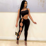 Off shoulder sexy skinny casual jumpsuit