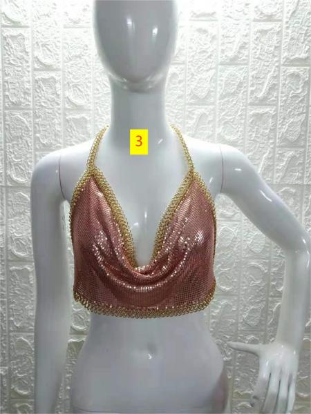 High quality fashionable women's nightclub low cut backless sequin top