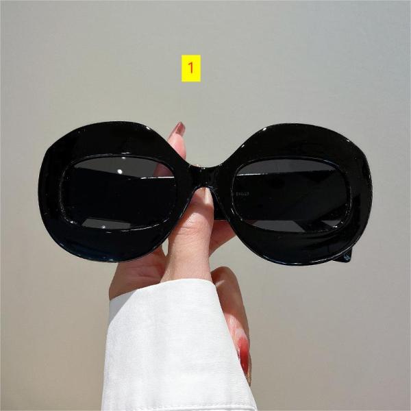 Fashion Light Luxury Sunglasses Fashion Hip Hop Transparent Double Color Oval Frame Sunglasses