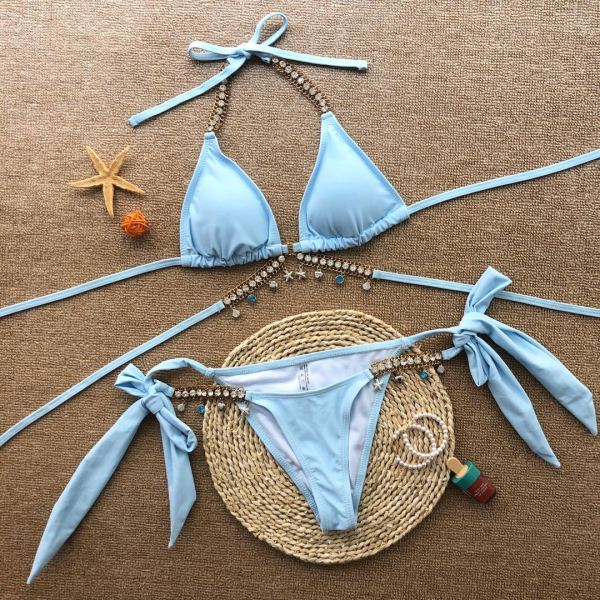 Split Swimwear Crystal Diamond Sexy Bikini