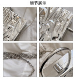 Fashion Ice Crack Personalized Handheld One Shoulder Chain Small Square Bag