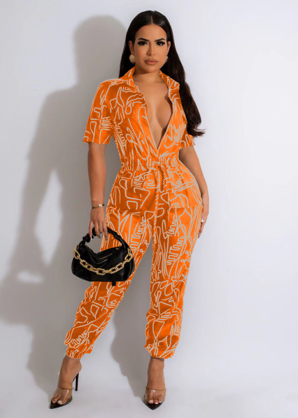 Fashion printed jumpsuit