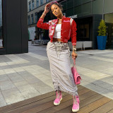 Fashion printed baseball jacket
