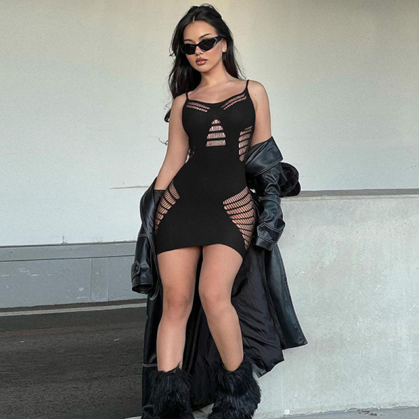 Fashion Sexy Cutout Slim Fit Open Back Slim Fit Dress