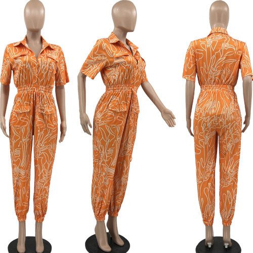 Fashion printed jumpsuit