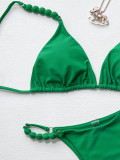 Bikini Solid Color Sexy Women Split Swimwear Triangle Wrap Swimwear