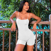 Fashion Sexy Solid Color Slim Fit Open Back Strap Jumpsuit