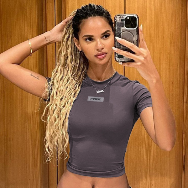 Fashion Casual Short Slim Fit Round Neck Open Umbilical Top