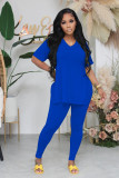 Fashion casual split pants short sleeve spring/summer two-piece set