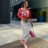 Fashion printed baseball jacket