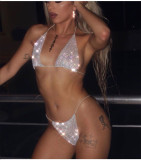 Mesh Flash Diamond Bikini Set