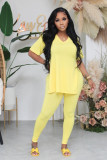 Fashion casual split pants short sleeve spring/summer two-piece set