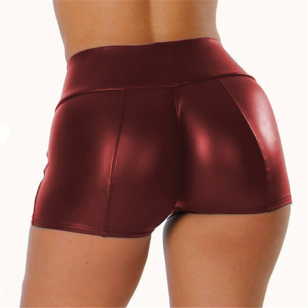 PU leather pants Women's sexy hot pants Night club shorts