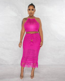 Sexy Fashion Open Back Strap Two Piece Set